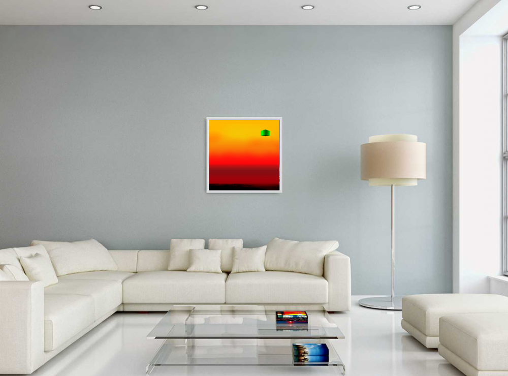 Africa Satin Square Abstract, Modern, Contemporary, Floating Cubes, Limited Edition of Only 20