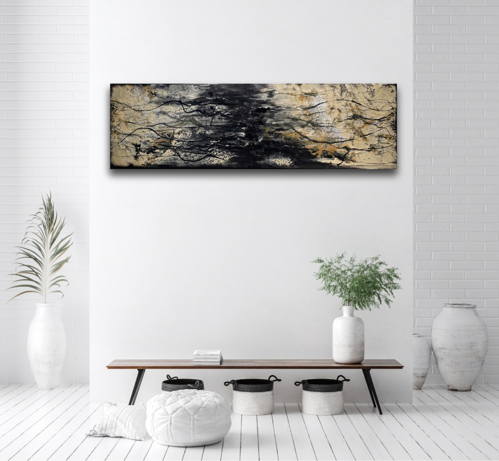 Black & Gold Panoramic Abstract