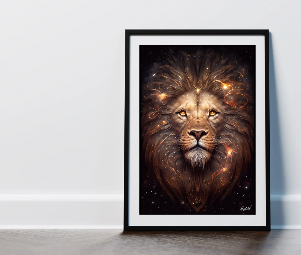 Cosmic Lion, Abstract, Modern, Contemporary, Ambient, Limited Edition Prints Of Only 20