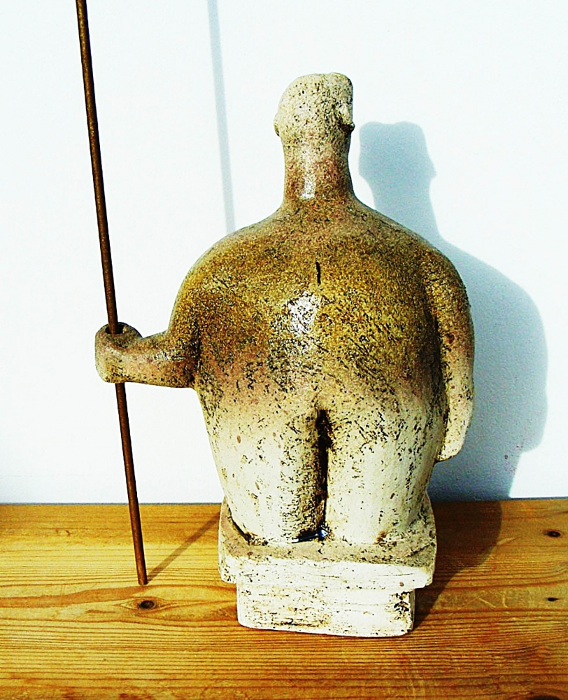 Sentinel Figure - Watching for Altruism - Ceramic Sculpture