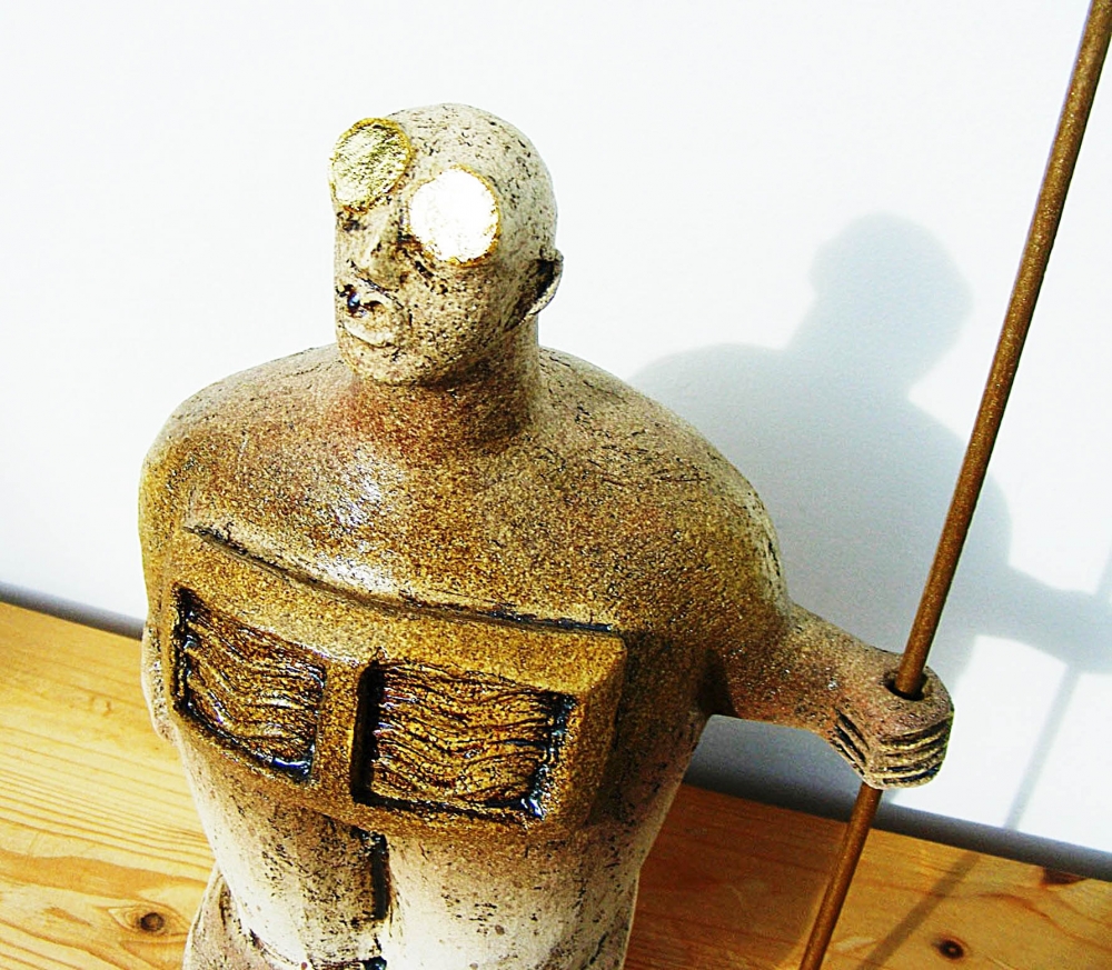 Sentinel Figure - Watching for Altruism - Ceramic Sculpture