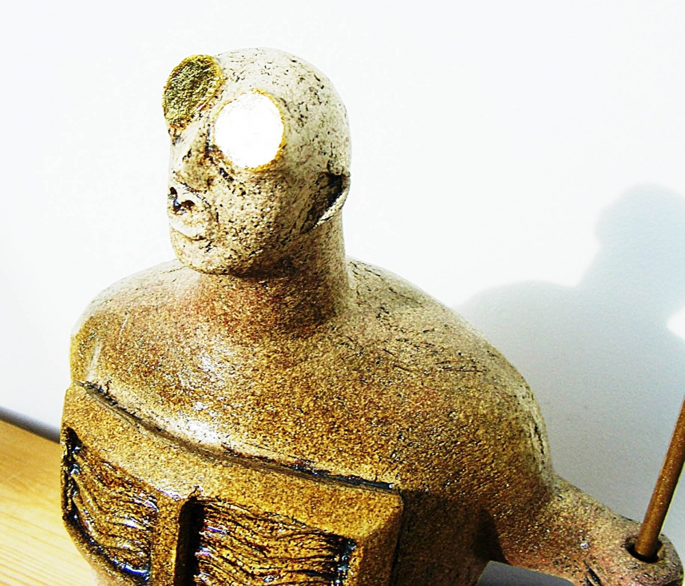 Sentinel Figure - Watching for Altruism - Ceramic Sculpture