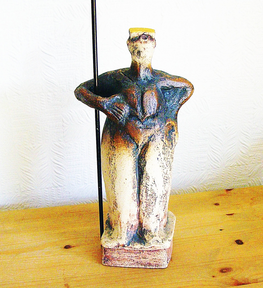 Sentinel Figure - Watching for Serenity - Ceramic Sculpture