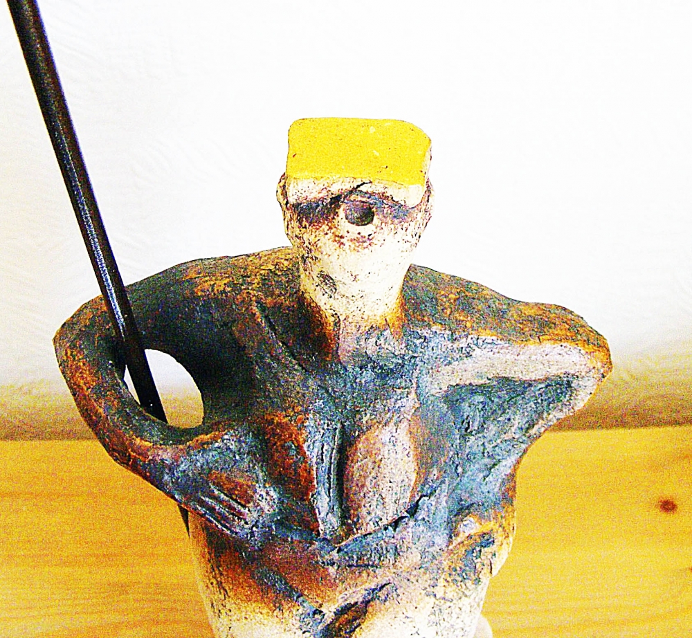 Sentinel Figure - Watching for Serenity - Ceramic Sculpture