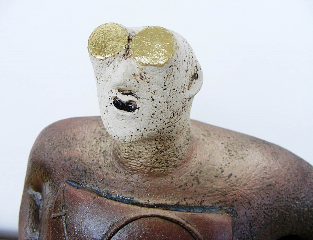 Stargazer Figure - Looking At Orion - Ceramic Sculpture