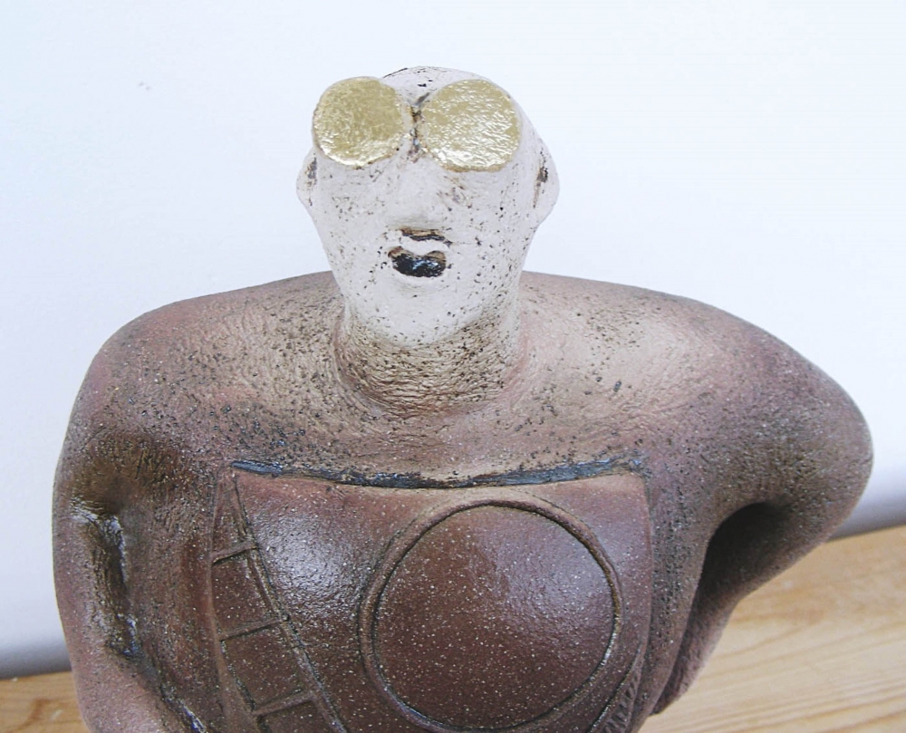 Stargazer Figure - Looking At Orion - Ceramic Sculpture