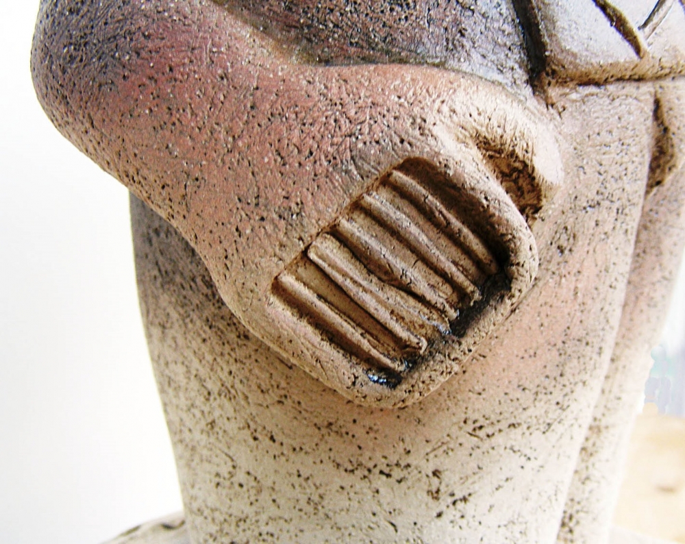 Stargazer Figure - Looking At Orion - Ceramic Sculpture