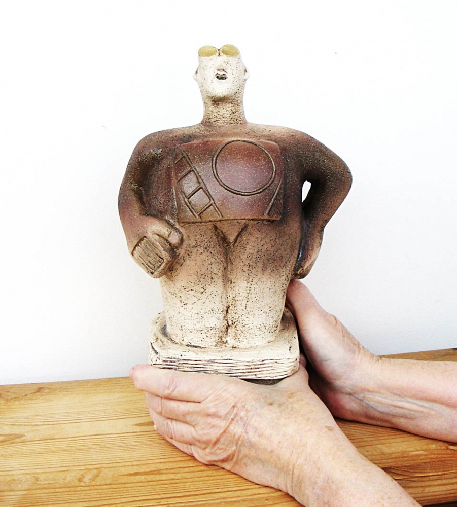 Stargazer Figure - Looking At Orion - Ceramic Sculpture