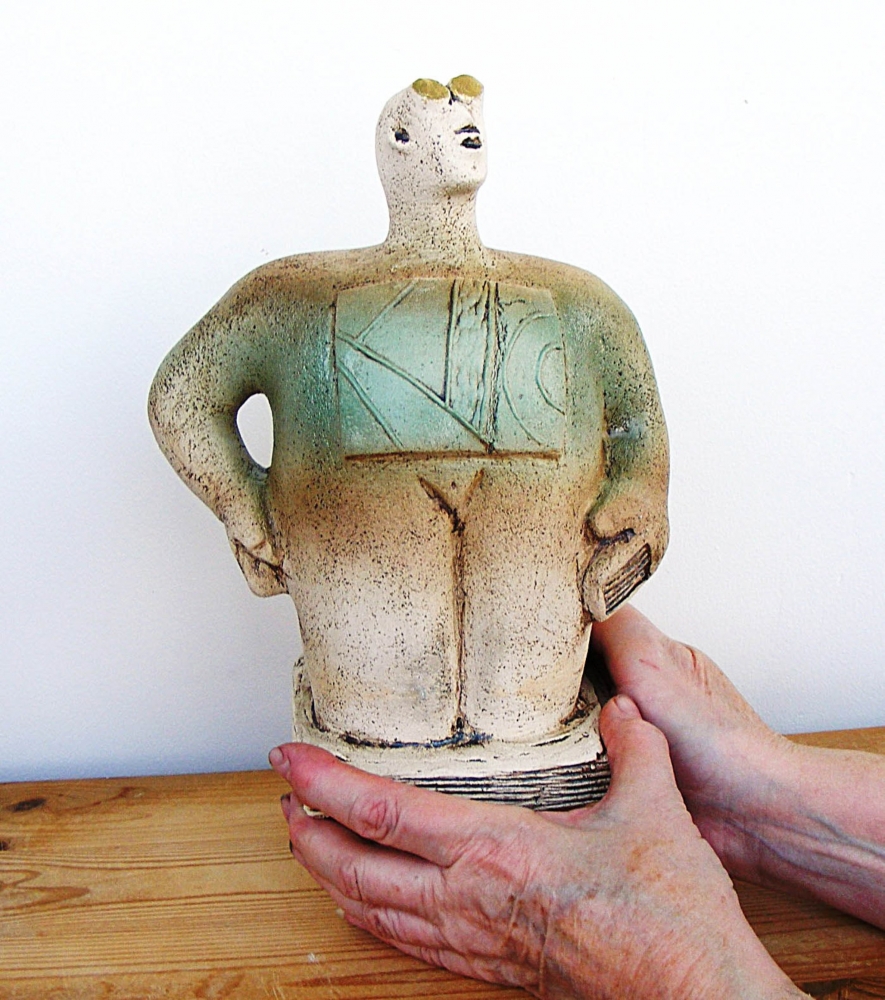 Stargazer Figure - Looking At The Andromeda Galaxy - Ceramic Sculpture