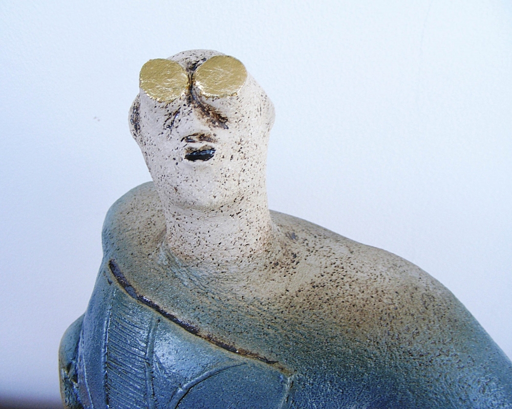 Stargazer Figure - Looking At Canis Major - Ceramic Sculpture