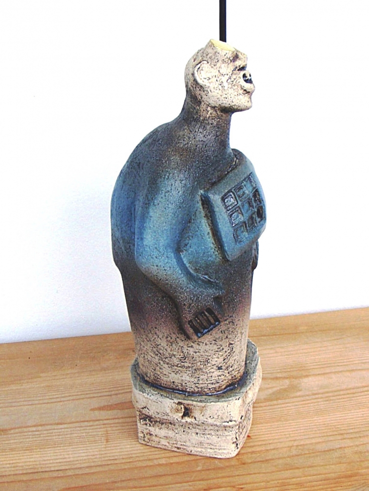 Sentinel Figure - Watching for Compassion - Ceramic Sculpture