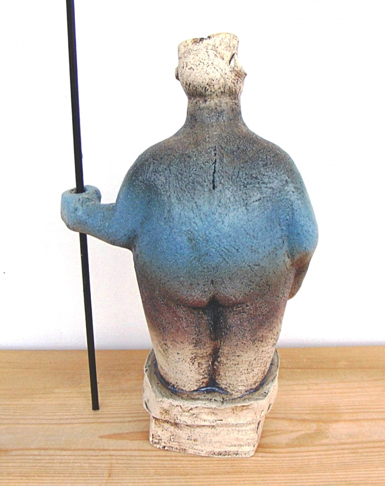 Sentinel Figure - Watching for Compassion - Ceramic Sculpture