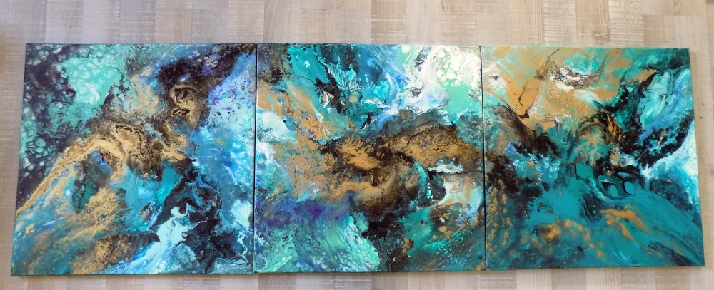 Abstract large triptych