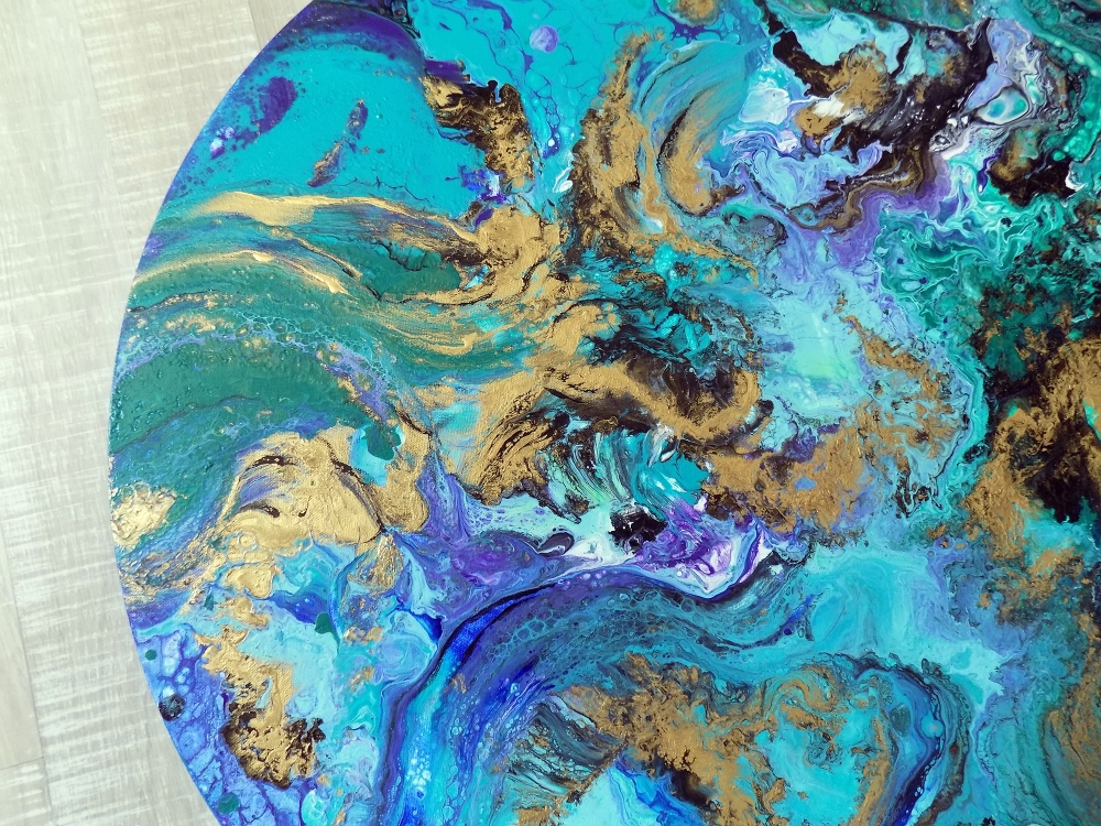 Round abstract painting art