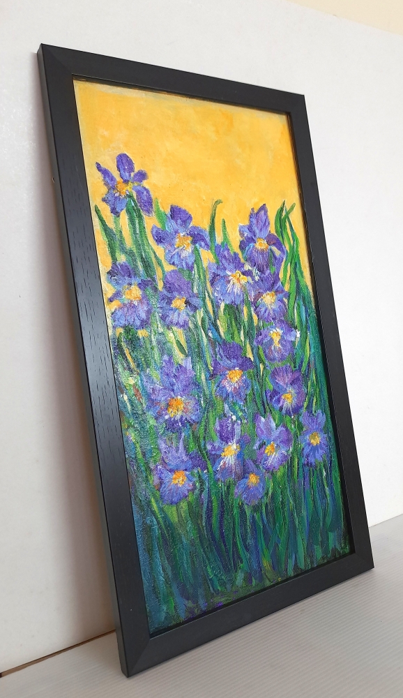 Garden Iris acrylic painting on canvas
