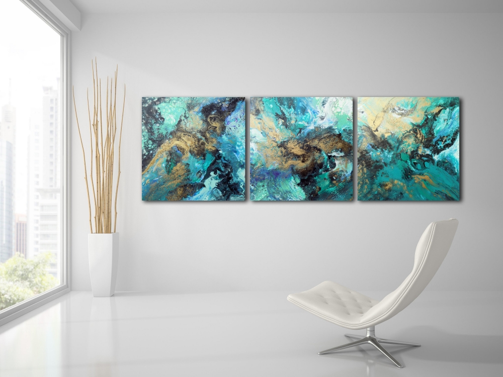 Abstract large triptych