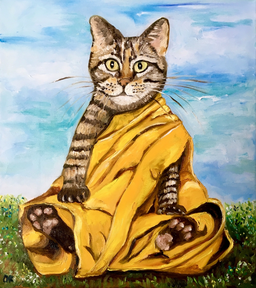 Buddhist cat bringing peace and tranquility of mind