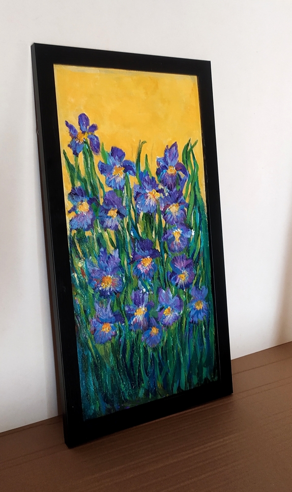 Garden Iris acrylic painting on canvas