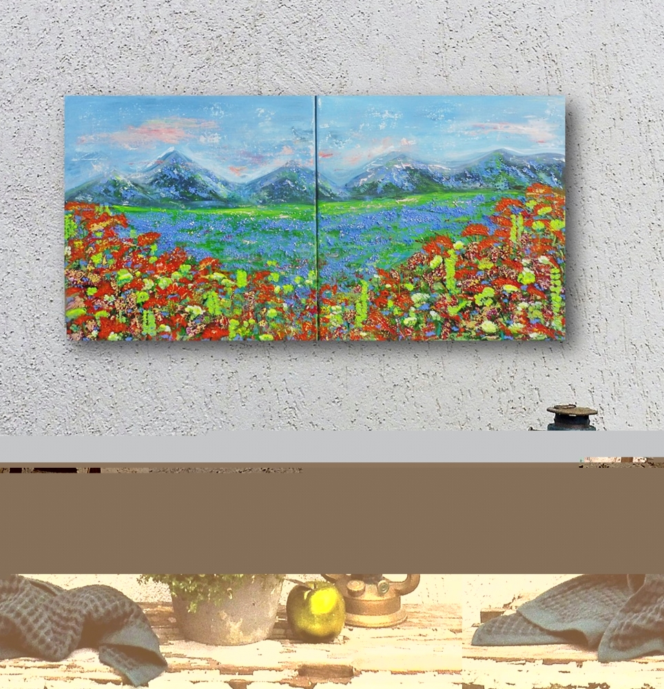 Original mountains painting - PARADISE