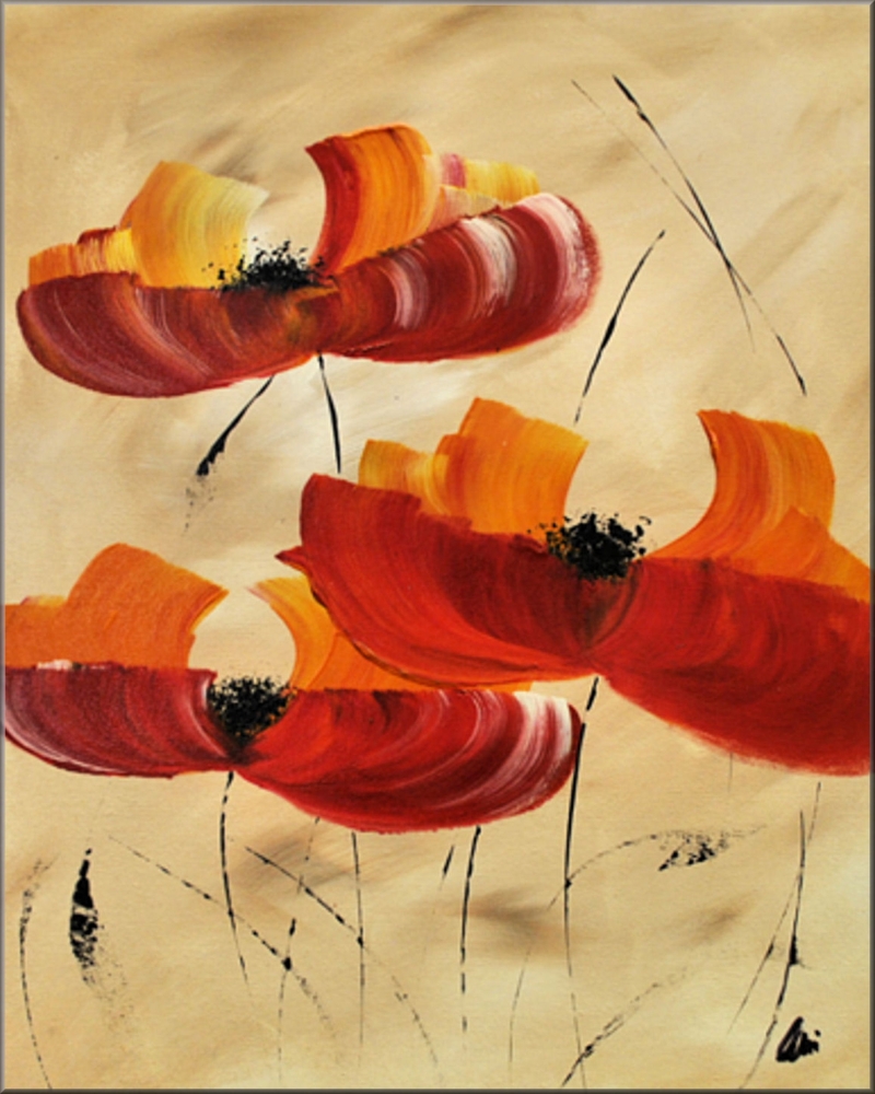 Wild Poppies - abstract flowers in frame