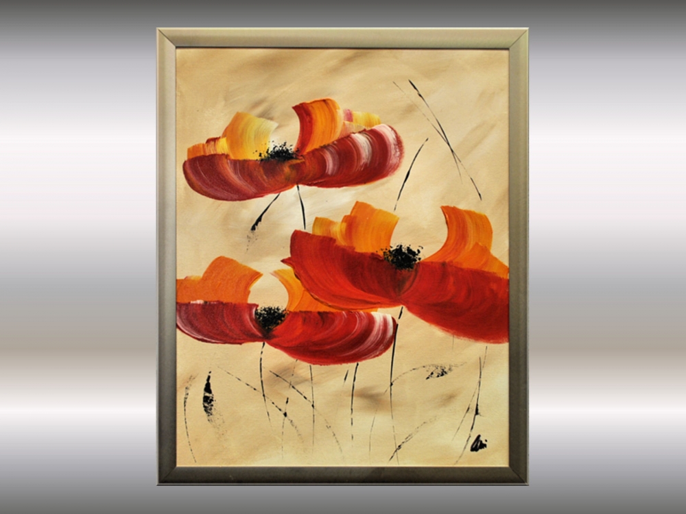 Wild Poppies - abstract flowers in frame