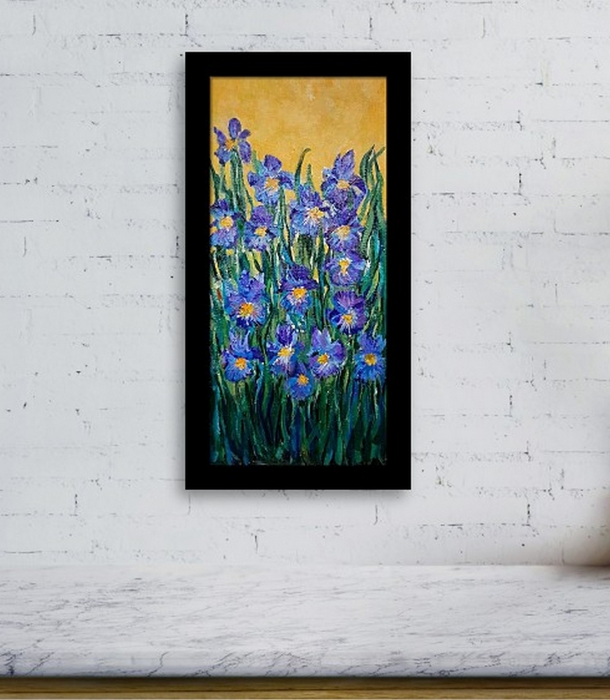Garden Iris acrylic painting on canvas