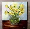 Bouquet of daffodils in a glass vase, Inspired by spring in London 