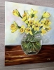 Bouquet of daffodils in a glass vase, Inspired by spring in London 