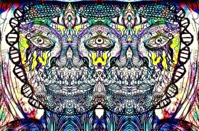 Psychedelic printed canvas 