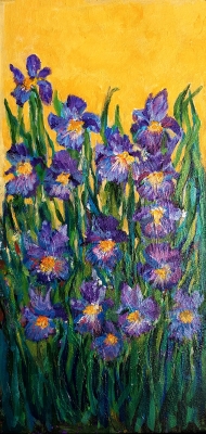 Garden Iris acrylic painting on canvas