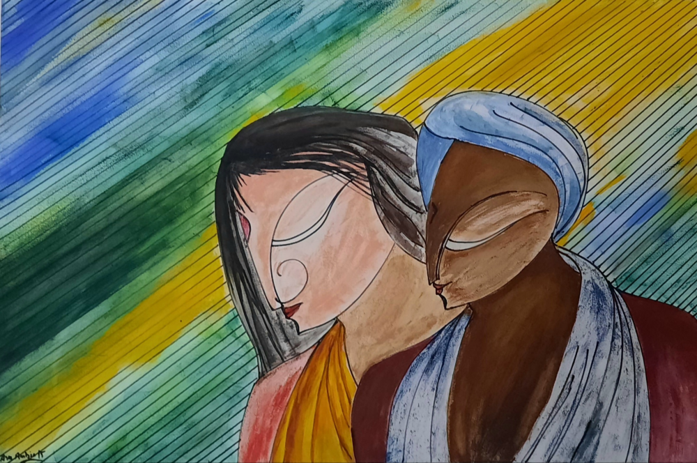 The Indian Couple In Abstract