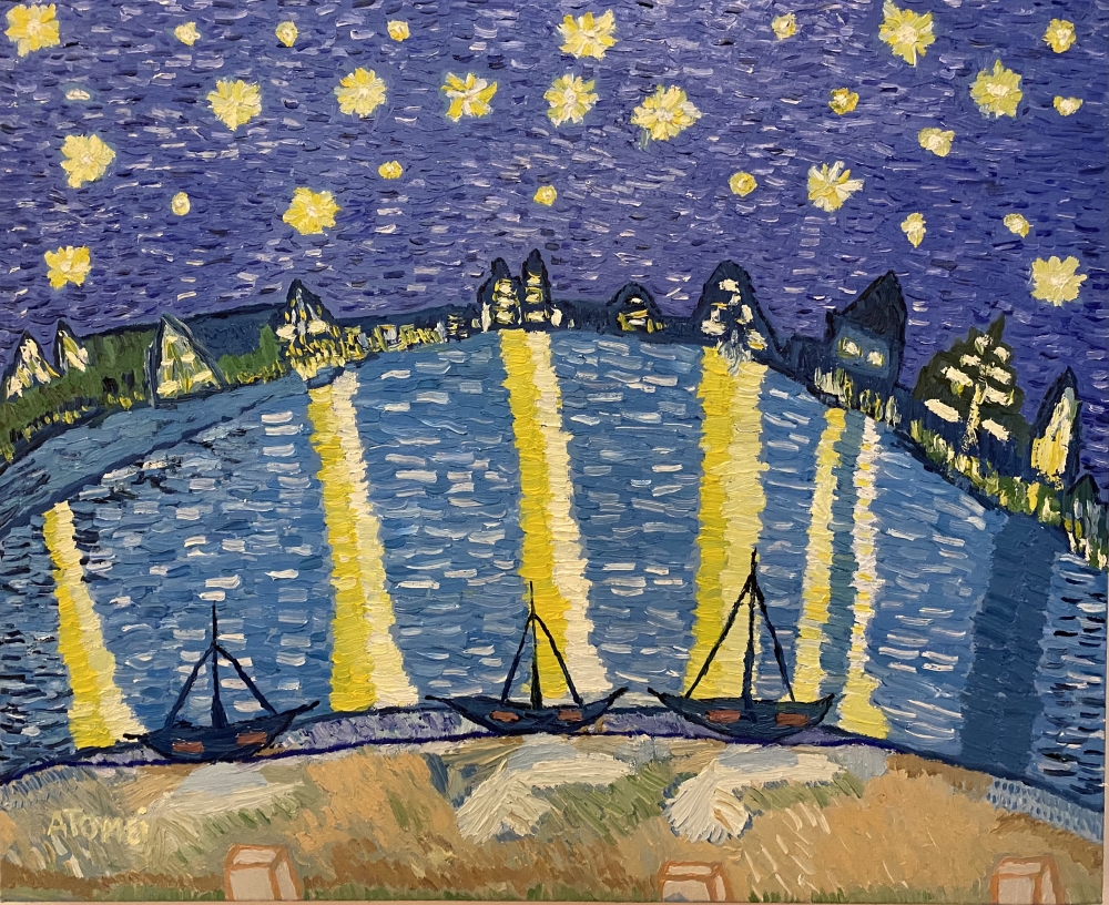 Starry Night at Marseilles Port