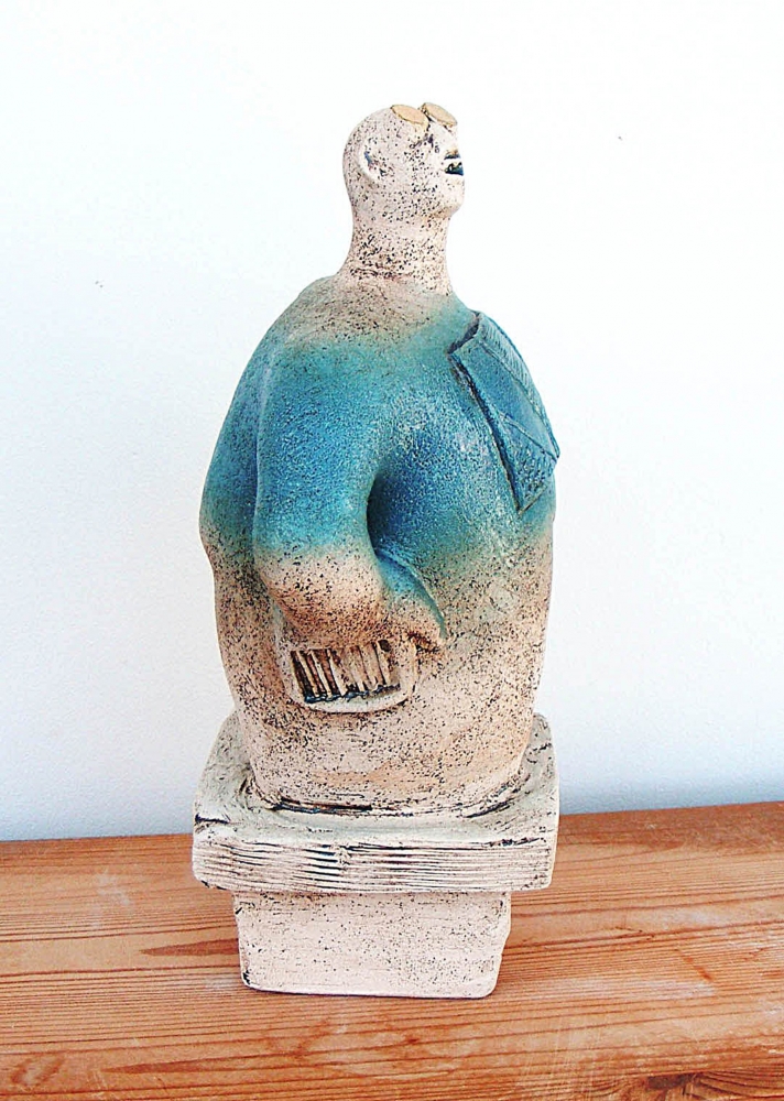 Stargazer Figure - Looking At Canis Minor - Ceramic Sculpture