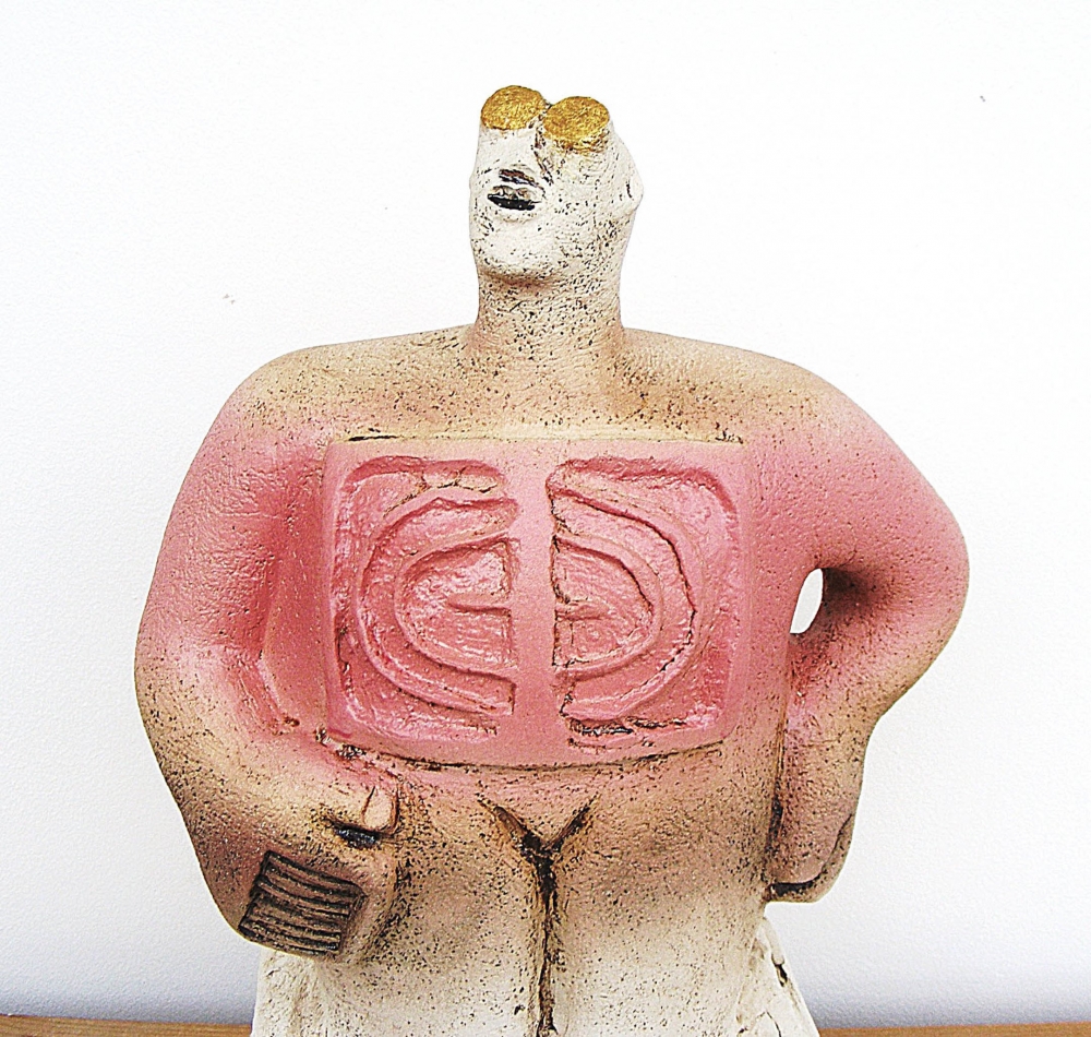 Pair of Stargazer Figures - Looking for Life, Callisto - Ceramic Sculptures