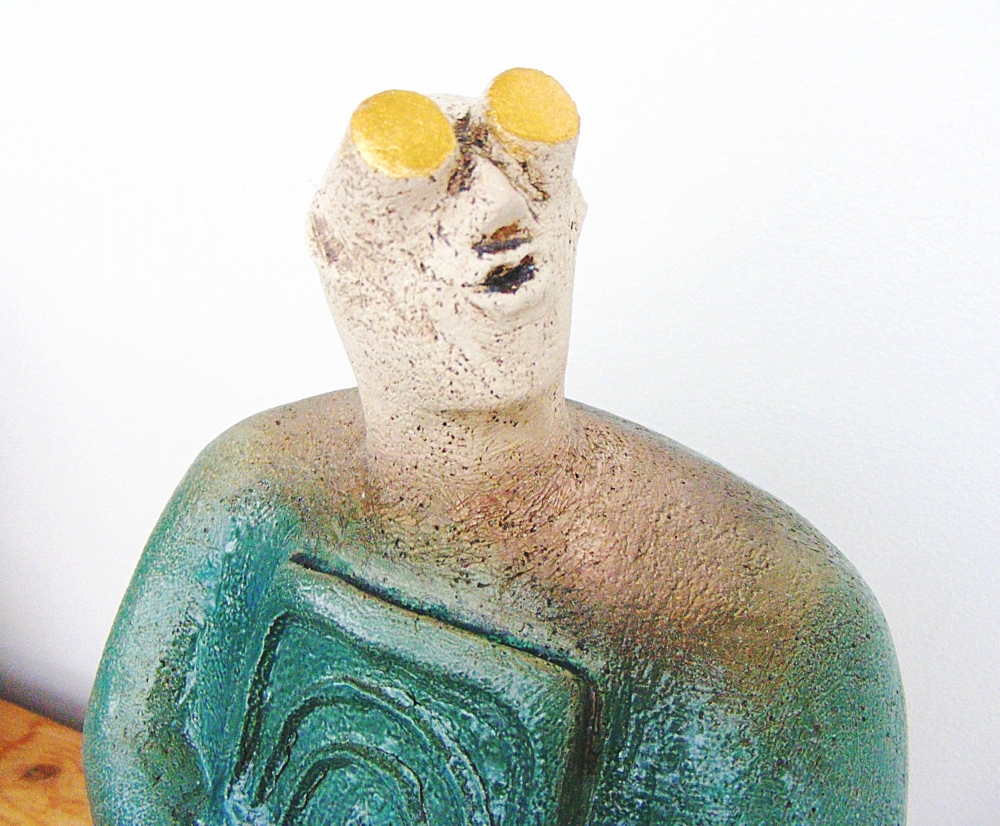 Stargazer Figure - Looking for Life, Io - Ceramic Sculpture