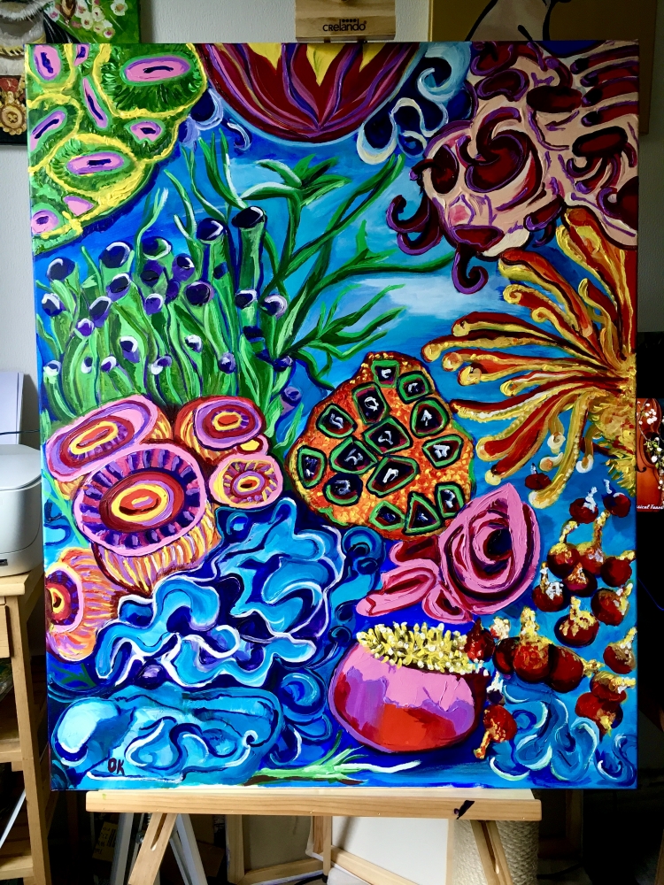 Abstract oceanic dreams #1 (82 x102 cm.