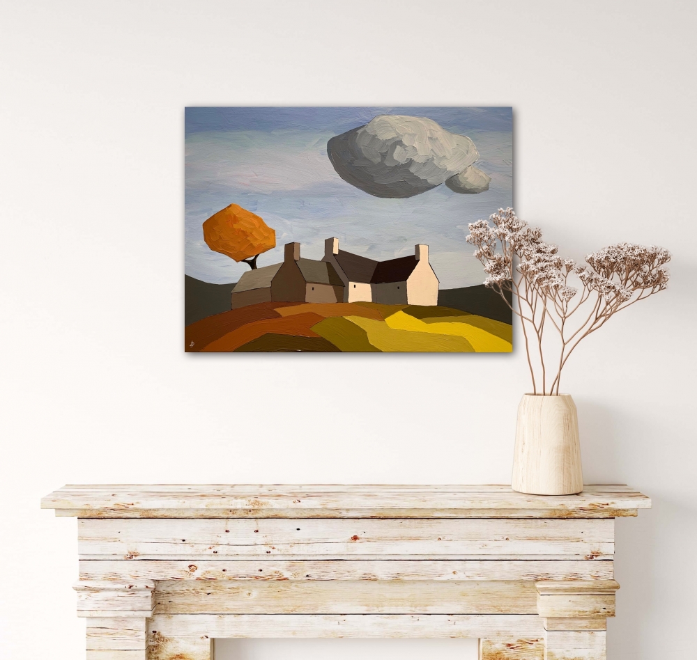 Farmhouse with Clouds