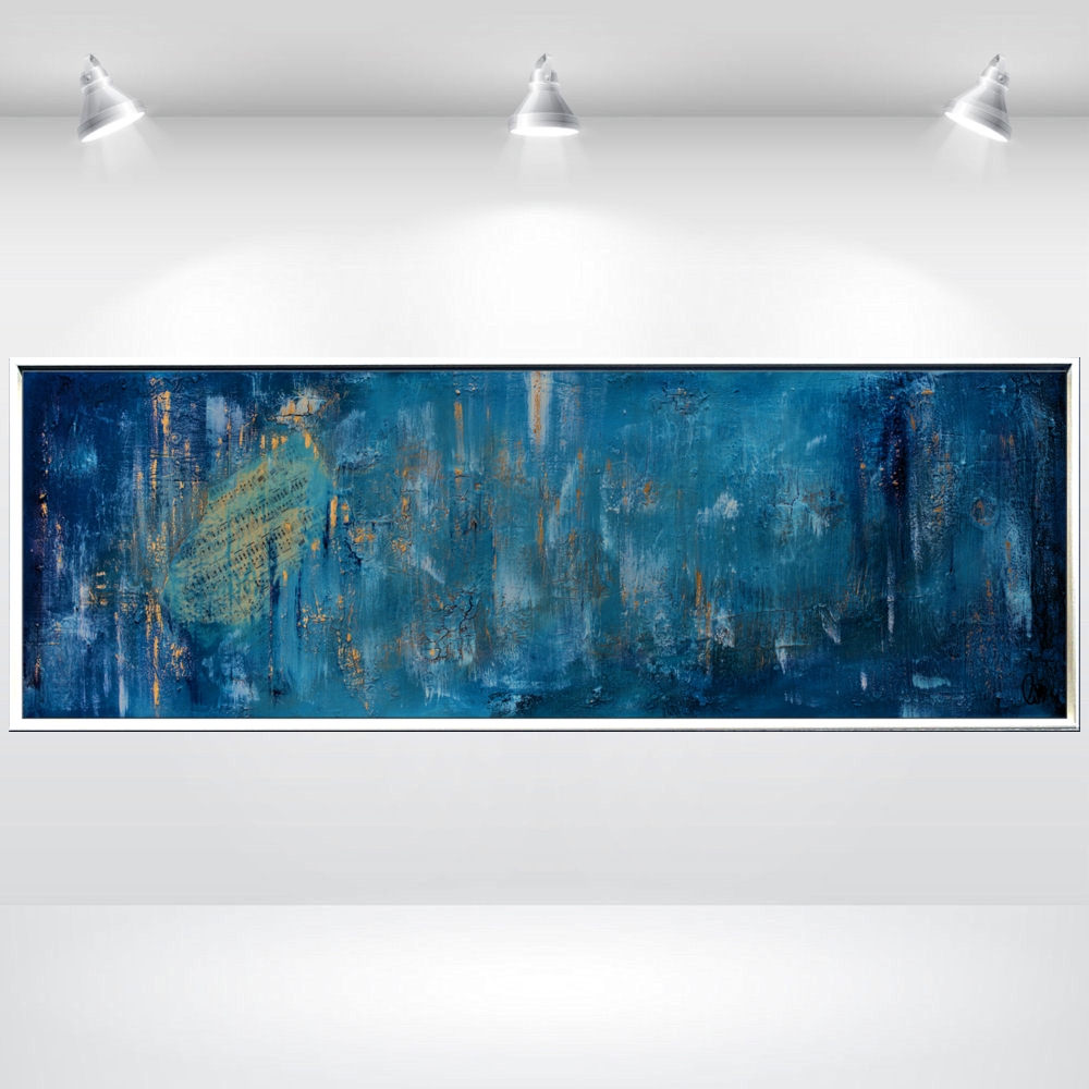 Presto - blue abstract art in frame