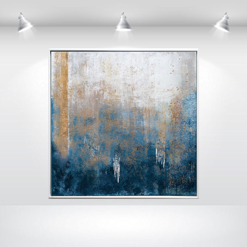 On search - blue abstract art in frame