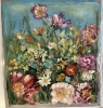 Colourful wild flowers landscape oil painting 