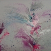 Pink and Silver 100 x 50 cm Two Abstract Paintings