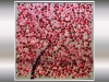 Blooming tree - red cherry blossoms on canvas