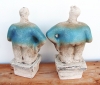 Pair of Stargazer Figures - Looking At Canis Major - Ceramic Sculpture