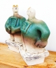 Pair of Stargazer Figures - Looking for Life, Europa - Ceramic Sculptures