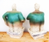 Pair of Stargazer Figures - Looking for Life, Europa - Ceramic Sculptures