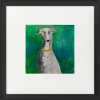 Posing Greyhound on Green framed