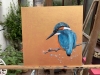 Patience ~ Kingfisher on Gold