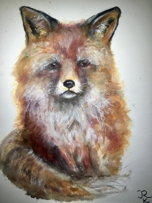 Fox original watercolor painting 