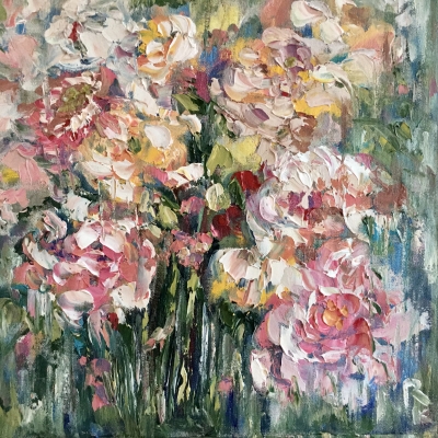 Peonies oil painting 
