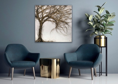 Gold Metallic Tree Abstract